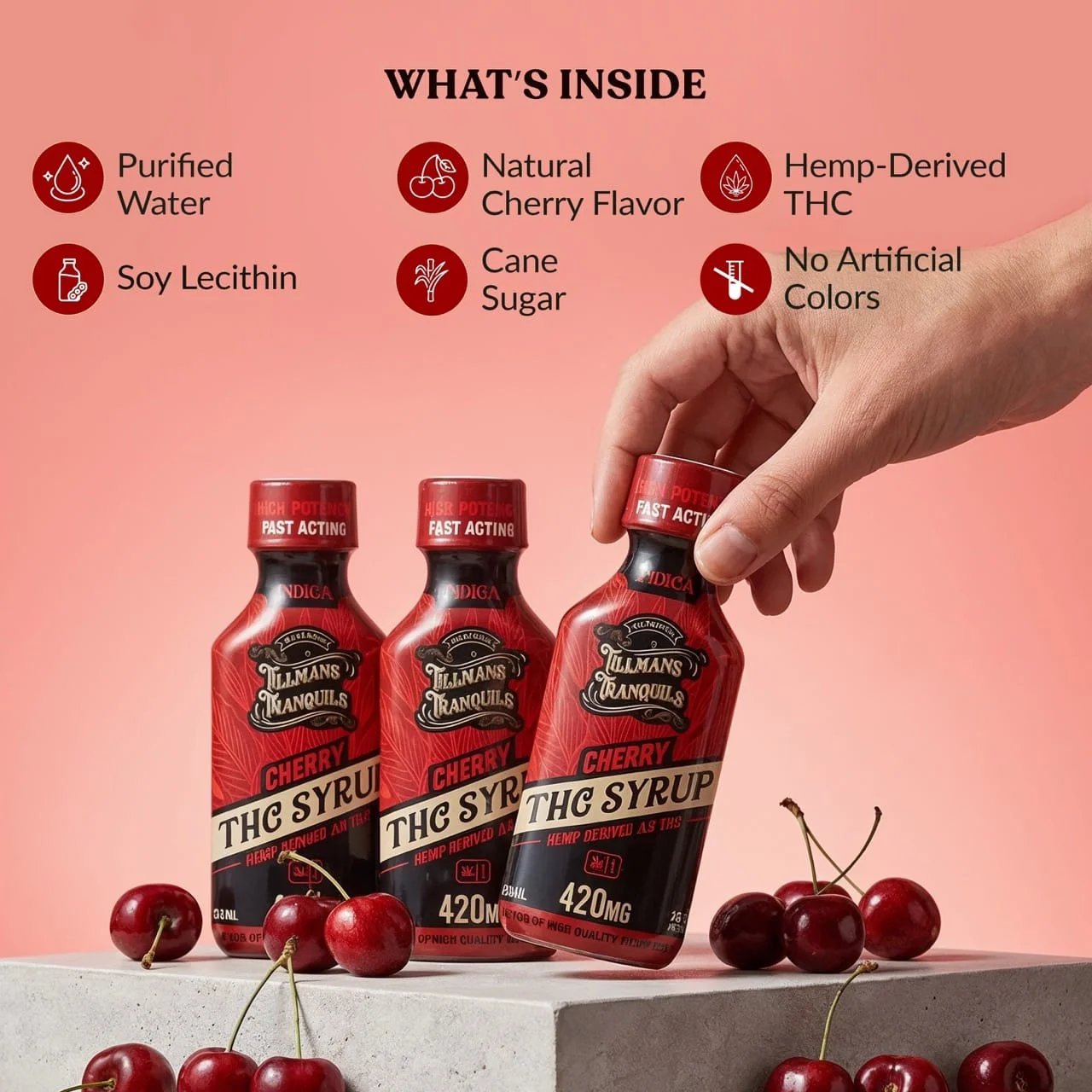 THC Syrup Cherry - 420mg Delta 9 - Image 3