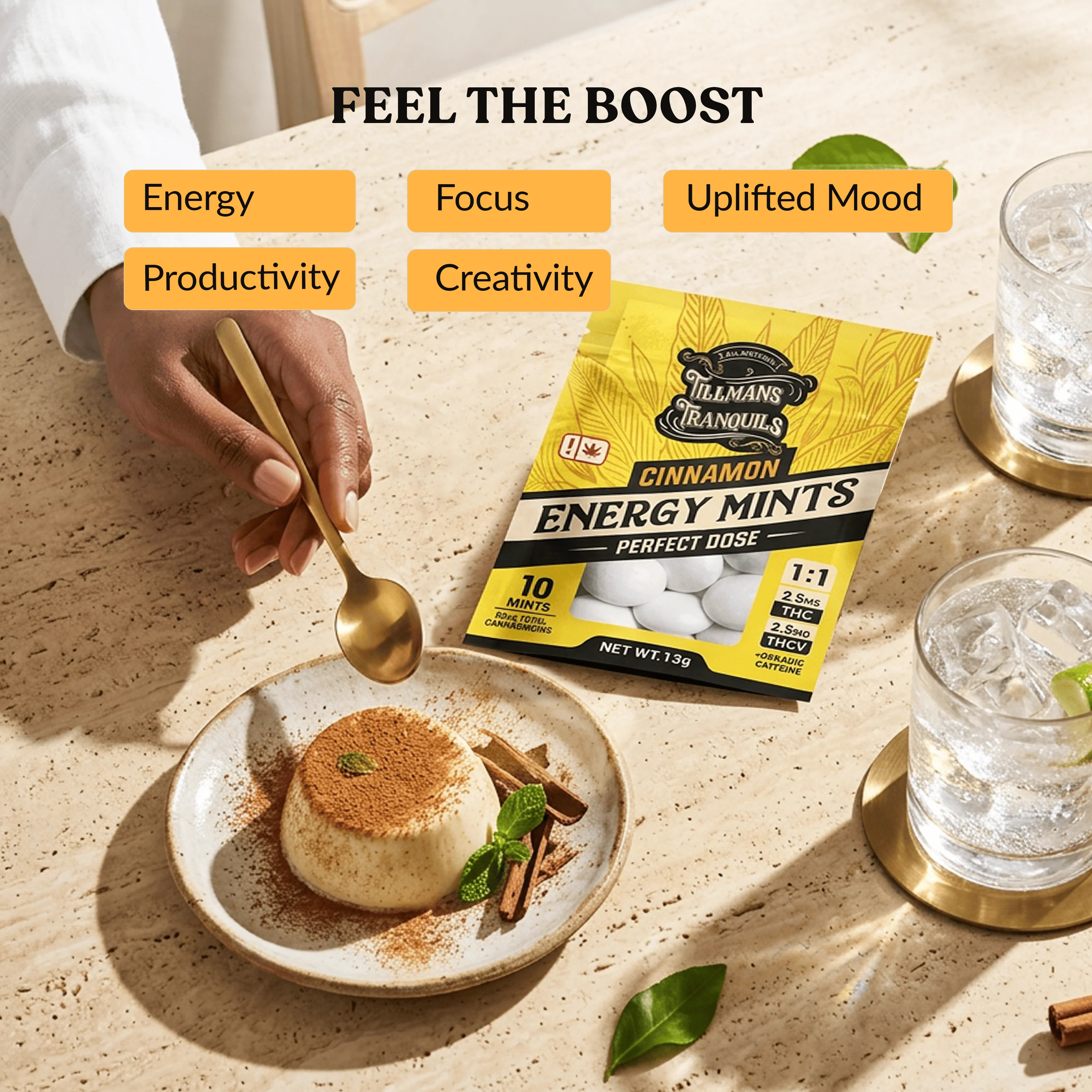 Cinnamon Energy THC Mints - THCV + Caffeine for Focus - Image 3