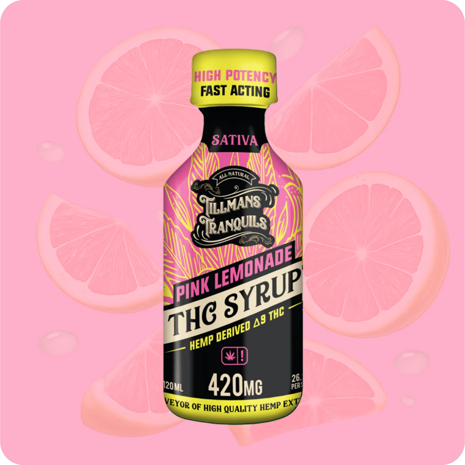 THC Syrup Pink Lemonade - 420mg Delta 9